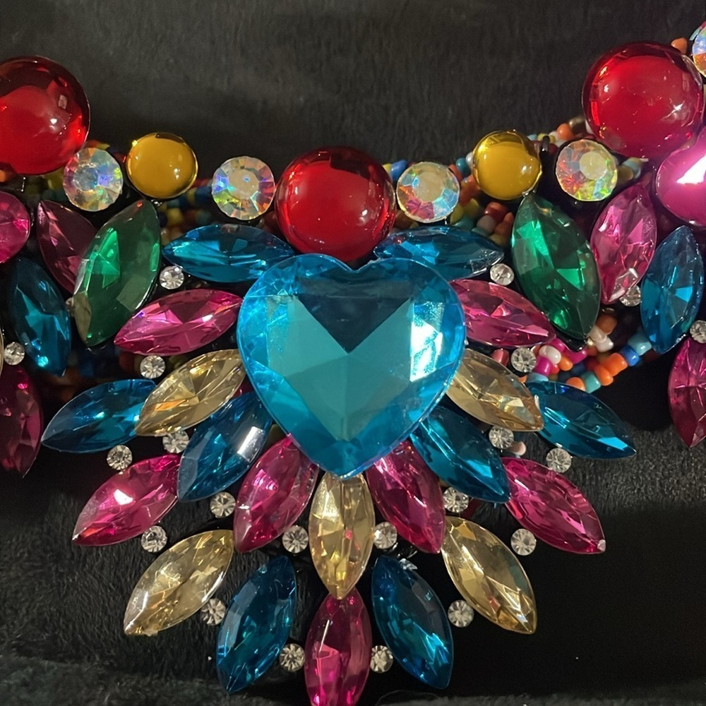 Nabroj bling chunky braided bead necklace - Picture 4 of 6
